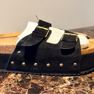 Forever 21 Black Studded Sandals